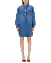 Moschino - Jeans Denim Mini Dress - Lyst