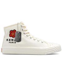 KENZO - Logo Embroidered High-top Sneakers - Lyst