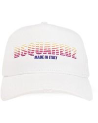 DSquared² - Logo-printed Curved Peak Distressed Baseball Cap - Lyst