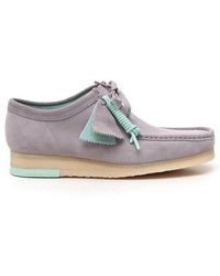 Clarks Square Toe Lace-up Boat Shoes - Grey