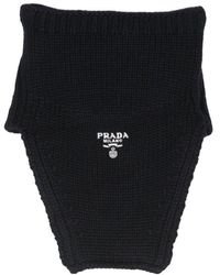 Prada - Cashmere Neck Warmer With Logo - Lyst