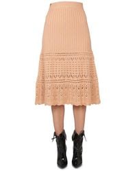 Boutique Moschino - Crochet Knitted Midi Skirt - Lyst