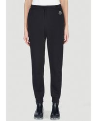 Moncler Drawstring Logo Patch Track Pants - Black