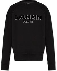 Balmain - Logo Printed Crewneck Sweatshirt - Lyst