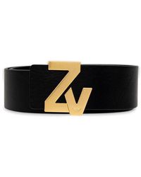 Zadig & Voltaire - Leather Belt With Logo, - Lyst