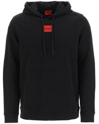 HUGO - Hoodie With Logo Patch - Lyst