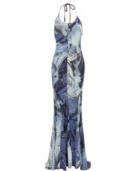 Moschino - Graphic Printed Halterneck Maxi Dress - Lyst