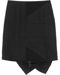 Burberry - Flag Intarsia Satin Skirt - Lyst