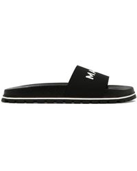 Marc by Marc Jacobs Flip flop sandalen zwart-wit gedrukte letters Schoenen Sandalen Flip flop sandalen 