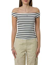 Tommy Hilfiger - Boat-Neck Striped T-Shirt - Lyst