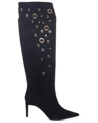 Pinko - Holes Embellished Pointed-toe Boots - Lyst