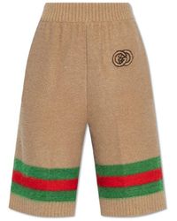 Gucci - Knee-length Striped Knit Shorts - Lyst