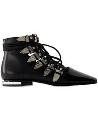 Toga - Buckled Lace-Up Ankle Boots - Lyst