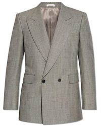 Alexander McQueen - Double-breasted Wool Suit Jacket - Lyst
