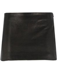 Khaite - The Jett Zipped Leather Mini Skirt - Lyst