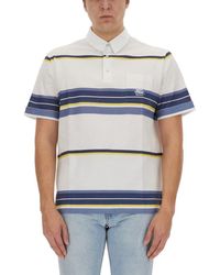 Etro - Pegaso-embroidered Short-sleeved Striped Polo Shirt - Lyst