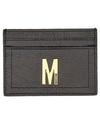 Moschino - Card Holder With Gold Plaque - Lyst