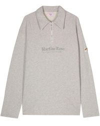 Martine Rose - Logo Embroidered Half-zipped Sweatshirt - Lyst