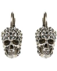 Alexander McQueen - Skull-embellished Hoop Earrings - Lyst