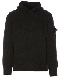 Stone Island - Compass Patch Drawstring Knitted Hoodie - Lyst