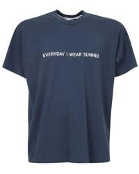 Sunnei - Slogan Printed Crewneck T-shirt - Lyst