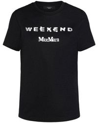 Weekend by Maxmara Logo Detailed Crewneck T-shirt - Black