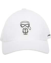 Karl Lagerfeld Logo Patch Baseball Cap - White