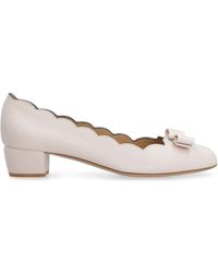 Ferragamo Vara Bow Shell Court Shoes - White
