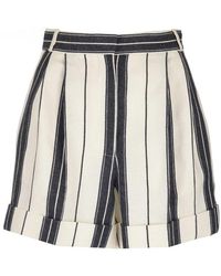 Alexander McQueen High-waisted Striped Shorts - Multicolor