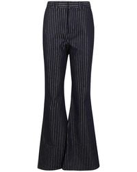 Balmain - Lurex Striped Flared Jeans - Lyst