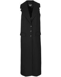 Boutique Moschino Sleeveless Single-breasted Long Coat - Black