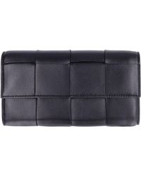 Bottega Veneta - Leather Flap-over Wallet - Lyst