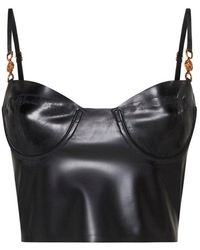 Versace - Leather Bustier Top - Lyst