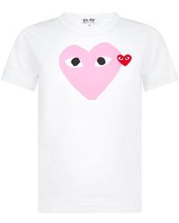 COMME DES GARÇONS PLAY - Heart Printed Crewneck T-shirt - Lyst