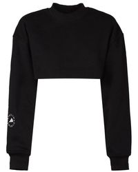adidas By Stella McCartney - Cropped Sweatshirt With Cut-out Detail At Back - Lyst