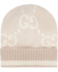 Gucci - GG Damier Jacquard Ribbed Knit Beanie - Lyst