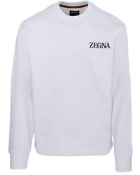 Zegna - Logo-printed Crewneck Sweatshirt - Lyst