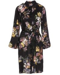 Twin Set - Floral-printed Button-up Belted Shirt Dress - Lyst