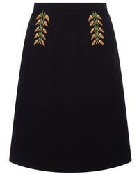 Etro - Pencil Skirt With Foliage Embroidery - Lyst