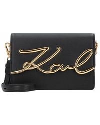 Karl Lagerfeld - Medium Signature Leather Shoulder Bag - Lyst