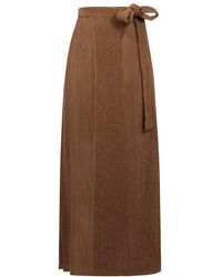 LeKasha - High Waist Belted Skirt - Lyst