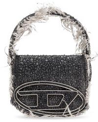 DIESEL - 1Dr Fringe Detailed Denim Mini Tote Bag - Lyst