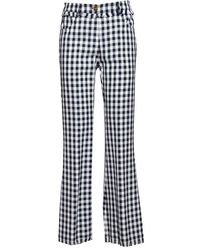 Etro - Mid Rise Gingham Checked Trousers - Lyst