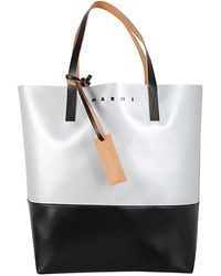 Marni Tribeca Two-toned Top Handle Bag - White
