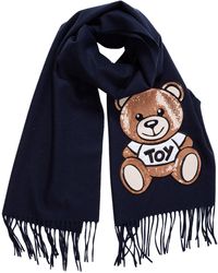 Moschino Wool Scarf Teddy Bear - Blue