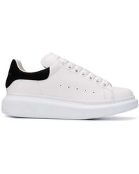 Alexander McQueen White And Black Leather Oversized Sneakers