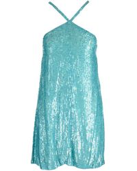 P.A.R.O.S.H. - Sequin Embellished Halterneck Mini Dress - Lyst