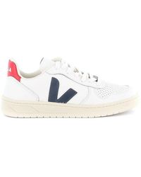 Veja V-10 Lace-up Sneakers - White