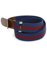 Tod's - Canvas And Leather Belt In And Red - Lyst