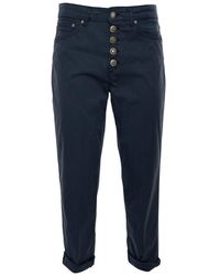 Dondup - Logo-patch Cropped Straight-leg Jeans - Lyst